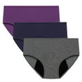 thumbnail image 1 of Women's Cotton Hipster Period Underwear Postpartum Teens Girls Menstrual Panties Absorbent Comfy Briefs Pack of 3, 1 of 9