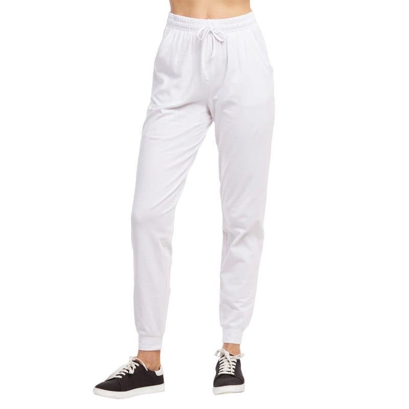 Women’s Cotton Jogger Pants with Drawstring and Pockets Elastic Waist ...
