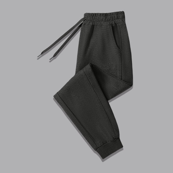 Women's Cotton Jogger Sweatpants, Soft Breathable Elastic Cuff Sweat Pants All Season, Casual Lounge Daily Errands Relaxed Fit Solid Color Trousers Black L