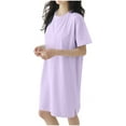 thumbnail image 1 of Women’s Cotton Lace Nightgown – Built-In Shelf Bra Tank Chemise (V-Neck Short Sleeve Sleepwear for Comfort & Support), 1 of 6