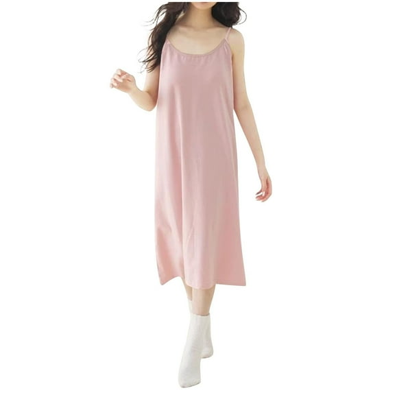 Women’s Cotton Lace Nightgown – Built-In Shelf Bra Tank Chemise (V-Neck Short Sleeve Sleepwear for Comfort & Support)