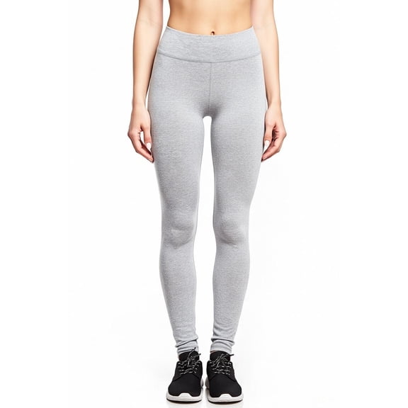 FashionStream Women's High Waist Stretch Cotton Legging, Gray