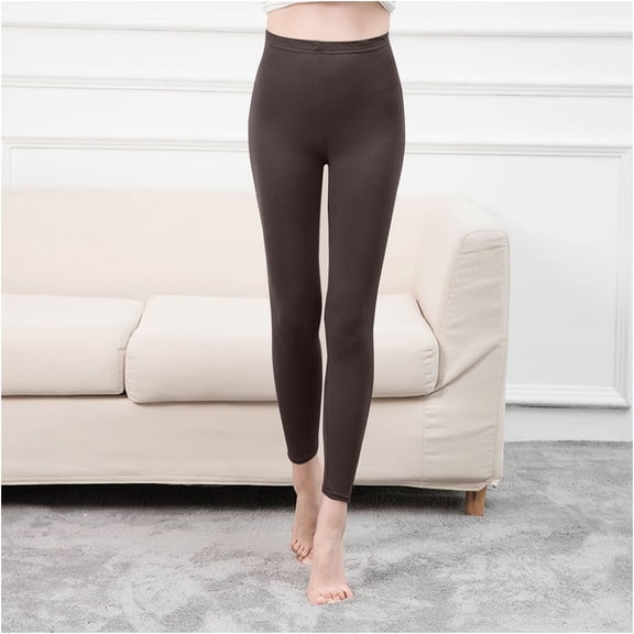 Women's Cotton Leggings Pants Long Coffee XS