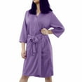 thumbnail image 1 of Women's Cotton Lightweight Soft Warm Kimono Short Robe M Purple, 1 of 5