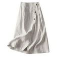 thumbnail image 1 of Women's Cotton Linen A-Line Skirts Loose Spring Summer Casual Skirt, 1 of 4