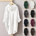 thumbnail image 1 of Women's Cotton Linen Blouse Long Sleeve Lightweight Breathable Casual Summer Top, 1 of 4