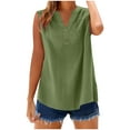 thumbnail image 1 of Women’s Cotton Linen Button Down Tank Tops Lightweight Breathable Summer Sleeveless Blouses, 1 of 6