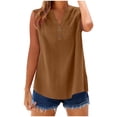 thumbnail image 1 of Women’s Cotton Linen Button Down Tank Tops Lightweight Breathable Summer Sleeveless Blouses, 1 of 6