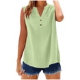 thumbnail image 1 of Women’s Cotton Linen Button Down Tank Tops Lightweight Breathable Summer Sleeveless Blouses, 1 of 6