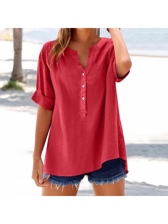 Women's Cotton Linen Button Down Shirt Lightweight Work Blouses Boho Clothing 2026 Gauze Tops Lightweight Shirt Office Work Tops Pullover Shirts Button Up Shirt Roll Up Long Sleeve Shirt Boho Blouses