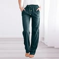 thumbnail image 1 of Women's Cotton Linen Drawstring High Waisted Pants Summer Palazzo Pants Casual Loose Fit Wide Leg Trousers with Pockets, 1 of 7