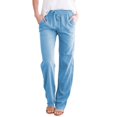 thumbnail image 1 of Women's Cotton Linen Pants Drawstring Elastic Waist Pant Solid Lounge Trousers Straight Pants, 1 of 3