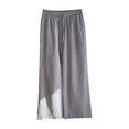 thumbnail image 1 of Women's Cotton Linen Pants Drawstring Elastic Waist Side Pockets High Rise Casual Loose Trousers Pants, 1 of 3