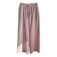 thumbnail image 1 of Women's Cotton Linen Pants Drawstring Elastic Waist Side Pockets High Rise Casual Loose Trousers Pants, 1 of 3