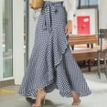 thumbnail image 1 of Women's Cotton Linen Pants Elastic Waist Plaid Gingham Wide Leg Capri Palazzo Pants, 1 of 6