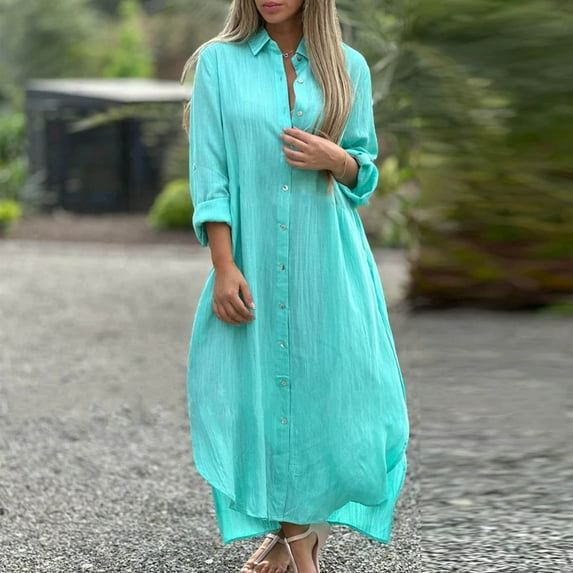 snilers Womens Short Sleeve Dress Casual Plus Size V Neck Maxi Dresses A Line Flowy Beach Sundress