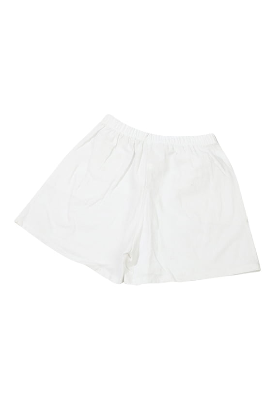 Women's Cotton Linen Shorts Casual Elastic Waist Summer Wide Leg Shorts Solid Loose Fit Lounge Pants with Pockets