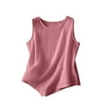 thumbnail image 1 of Women's Cotton Linen Tank Tops Button Down V Neck Sleeveless T Shirt Soft Solid Color Slim Fit Retro Tops, 1 of 7
