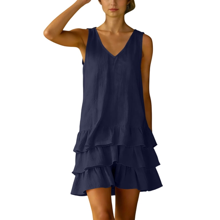 cotton tunic dress for women White 100% Round Neck Short 50