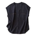 thumbnail image 1 of Women's Cotton Linen Vest Casual Formal Business Work Waistcoat Lightweight Summer V-neck Sleeveless Jacket, 1 of 7