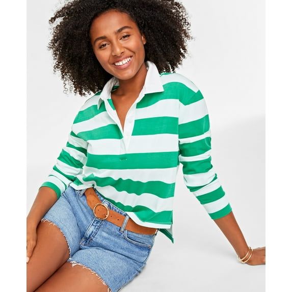 Women's Cotton Long-Sleeve Rugby Shirt Leprechaun Combo M