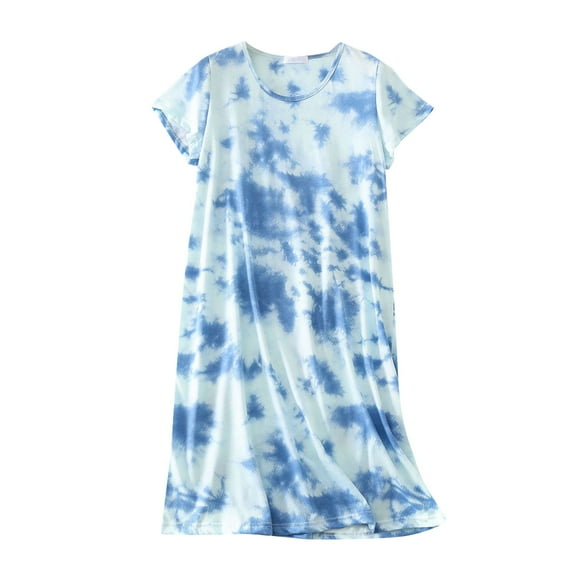Women's Cotton Nightgown Sleepwear Vs Sleep Shirt Short Sleeves Shirt Casual Short Sleeve Nightgown Print Sleepdress Womens Pajamas Dress Sleeves Cotton Sleep Shirt Women Cotton Sleep Shirts for