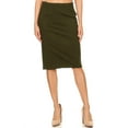 thumbnail image 1 of Women's Cotton Olive Green Pencil Skirt, 1 of 6