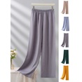 thumbnail image 1 of Women's Cotton Pajama Pants Elastic Waist Lounge Sleep Bottoms Casual Lightweight Soft Thin Long Pants, 1 of 6