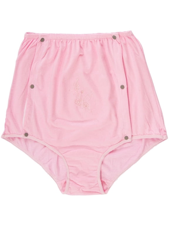 Women's Cotton Pantie Briefs with Side-Snap Closures-Assorted Colors