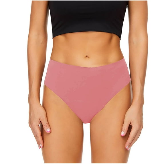 Women's Cotton Panties New High Waisted Cotton Plus Size Underwear for Women Seamless Panties Bikini No Show Panties New Pinky XS