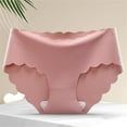 thumbnail image 1 of Women's Cotton Panties Women'S Seamless Breathable Hipster Panties No Show Stretch Ice Silk Underwear Bikini Panties Underwear Briefs,Pink Women's Panties XXL, 1 of 7