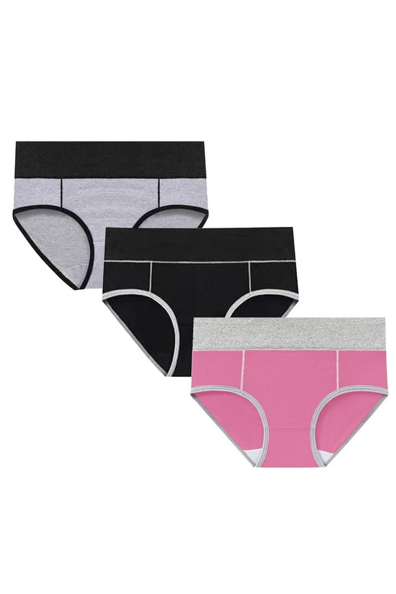 Women's Cotton Period Underwear Reusable Postpartum Hipster Panties Plus Size Menstrual Briefs 3 Pack