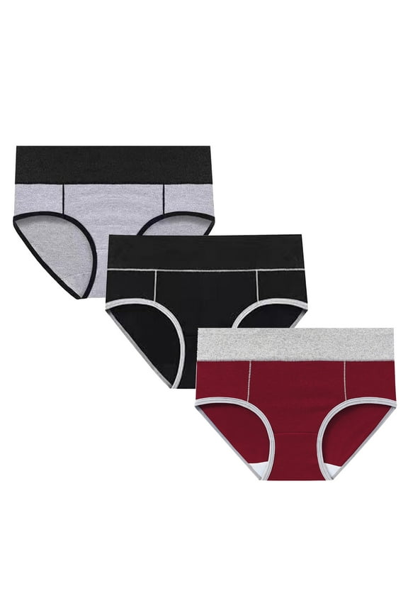 Women's Cotton Period Underwear Reusable Postpartum Hipster Panties Plus Size Menstrual Briefs 3 Pack
