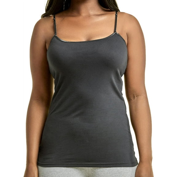 Women's Cotton Plus Size Camisole Tank Top - Dark Grey - 2X-Large