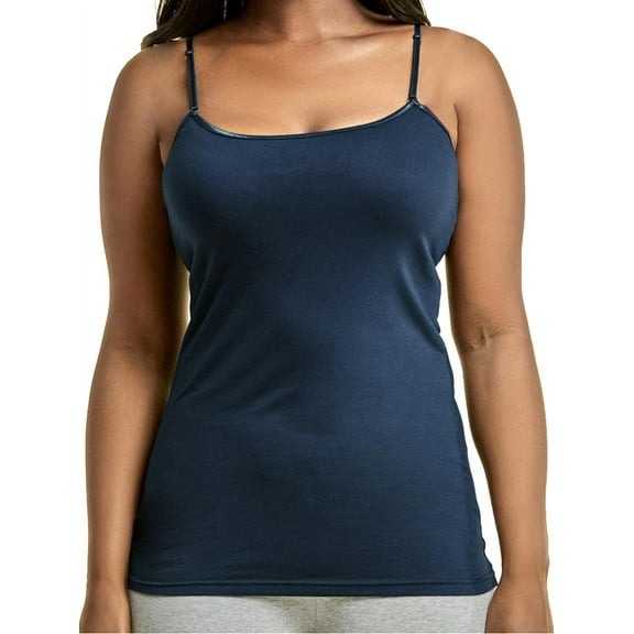 Women's Cotton Plus Size Camisole Tank Top - Navy - X-Large