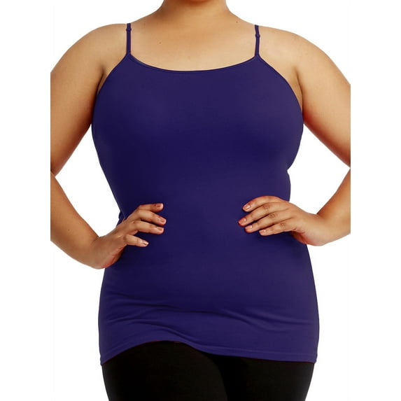 Women's Cotton Plus Size Camisole Tank Top - Purple - 3X-Large