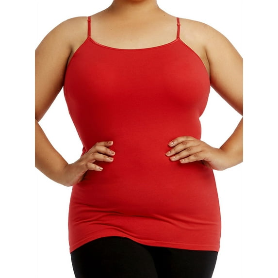 Women's Cotton Plus Size Camisole Tank Top - Red - 3X-Large