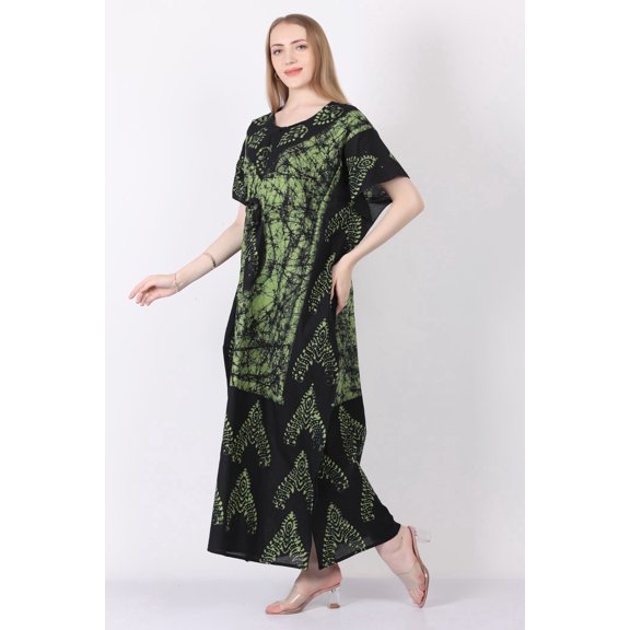 Women’s Cotton Printed Kaftan Dress | Loose Fit Maxi Kaftan for Beach, Resort, Lounge & Casual Wear | Soft Breathable Fabric