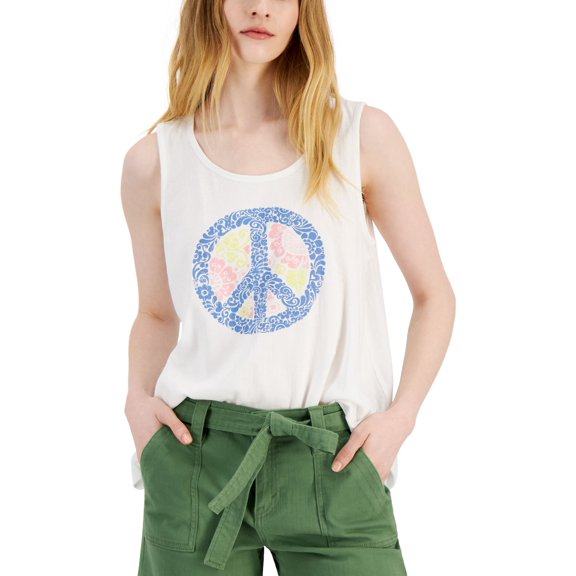 Women's Cotton Printed Tank Top Flower Power S
