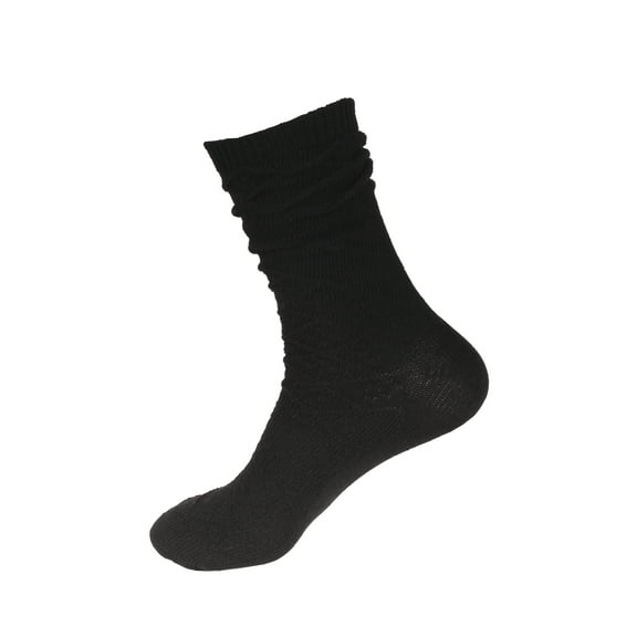 Women's Cotton Pure Color Comfy Warm Boot Crew Socks for Business Office or Everyday Casual Wear, 1 Pair Black Color