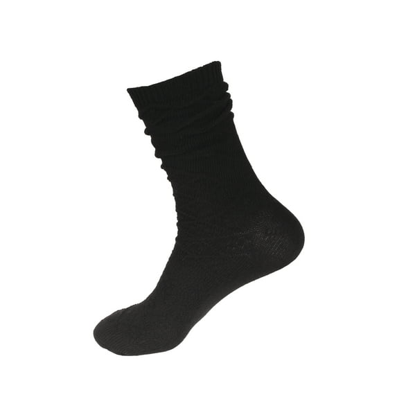 Women's Cotton Pure Color Comfy Warm Boot Crew Socks for Business Office or Everyday Casual Wear, 1 Pair Black Color