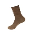thumbnail image 1 of Women's Cotton Pure Color Comfy Warm Boot Crew Socks for Business Office or Everyday Casual Wear, 1 Pair Brown Color, 1 of 2