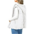 thumbnail image 1 of Women's Cotton Quilted Vest Front Zipper Sleeveless Hooded Jacket Light-weight Casual Fall Winter Outerwear (XL, White), 1 of 6