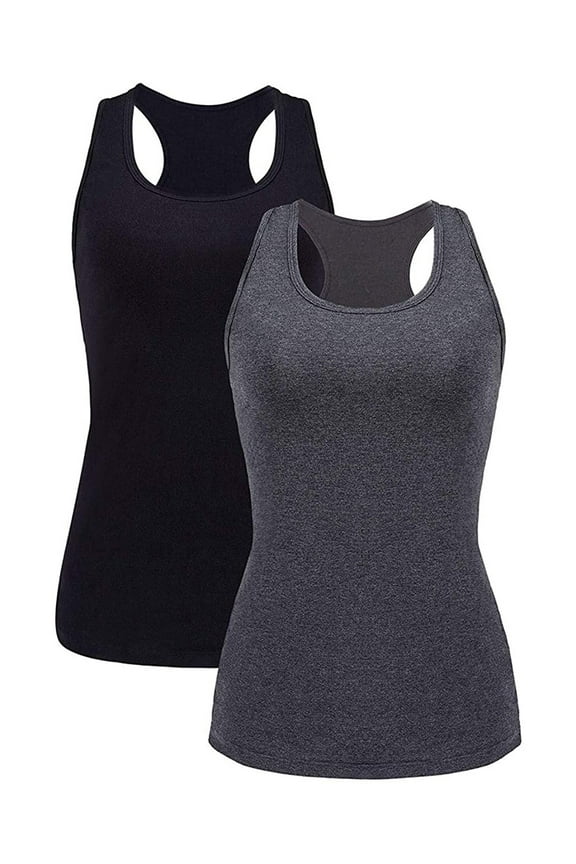 Women's Cotton Racerback Camis Tank Tops Undershirt, 2 Pack