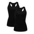 thumbnail image 1 of Women's Cotton Racerback Camis Tank Tops Undershirt, 2 Pack, 1 of 3