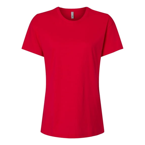 Women's Cotton Relaxed Casual Short Sleeve Basic Tees T-Shirt , Red , X-small