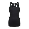 thumbnail image 1 of Women's Cotton Ribbed Knit Racerback Tank Top, Black, S, 1 Piece, 1 of 2