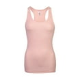 thumbnail image 1 of Women's Cotton Ribbed Knit Racerback Tank Top, Blush, S, 1 Piece, 1 of 1