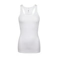 thumbnail image 1 of Women's Cotton Ribbed Knit Racerback Tank Top, White, L, 1 Piece, 1 of 1