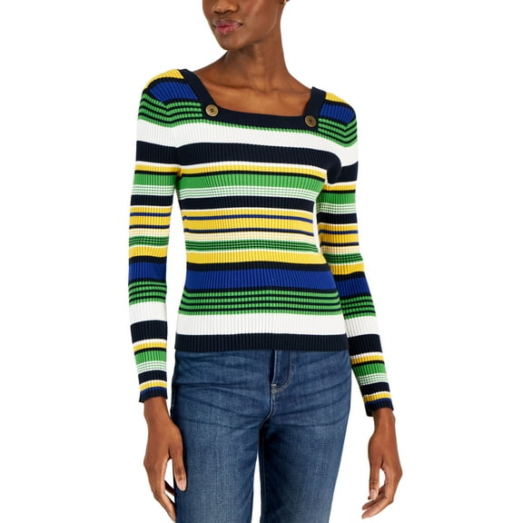 Women's Cotton Ribbed Sweater Deep Maize Multi XS